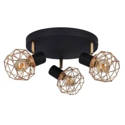 Oświetlenie Przedpokoju|Oświetlenie Jadalni>Candellux Lighting Lampa sufitowa plafon czarny klosz miedziany Acrobat