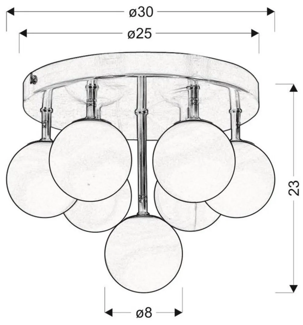 Oświetlenie Pokoju Dziecięcego|Oświetlenie Przedpokoju>Candellux Lighting Lampa sufitowa plafon ETIUDA 7xG9