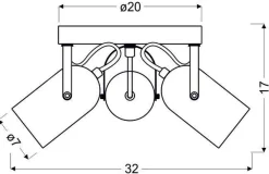 Oświetlenie Pokoju Dziecięcego|Oświetlenie Przedpokoju>Candellux Lighting Lampa sufitowa plafon 3X40W E14 szary GRAY