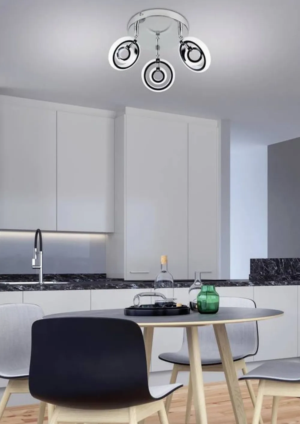 Oświetlenie Przedpokoju|Oświetlenie Sypialni>Candellux Lighting Lampa sufitowa plafon 3X6W LED chrom 3000K CELT