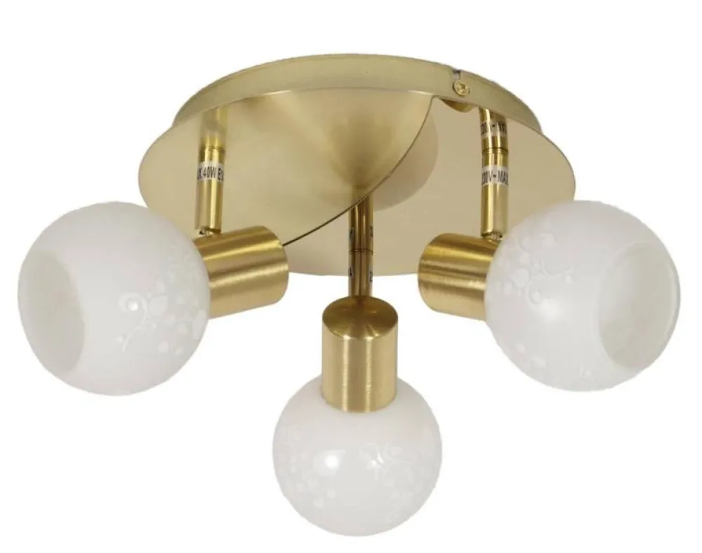 Oświetlenie Pokoju Dziecięcego|Oświetlenie Przedpokoju>Candellux Lighting Lampa sufitowa plafon 3X40W E14 mosiądz AVILA