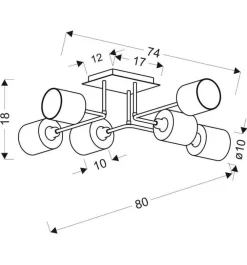 Oświetlenie Przedpokoju|Oświetlenie Jadalni>Candellux Lighting Lampa sufitowa satyna nikiel tkany abażur 6x40W Sax