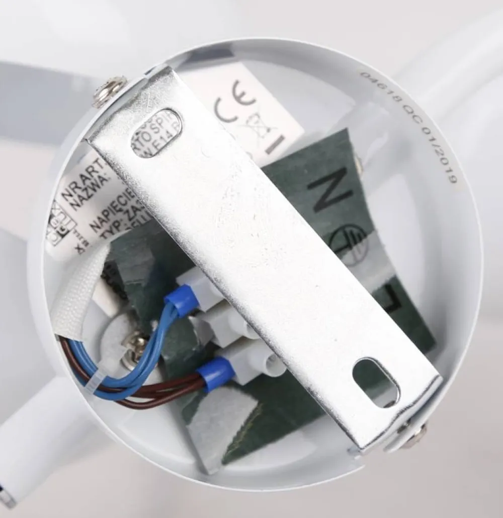 Oświetlenie Przedpokoju|Oświetlenie Jadalni>Candellux Lighting Lampa sufitowa spirala metal biała + drewno 3E14 Puerto