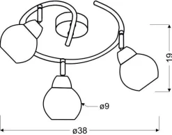 Oświetlenie Przedpokoju|Oświetlenie Jadalni></noscript>Candellux Lighting Lampa sufitowa spirala 3X10W E14 LED chrom FORT