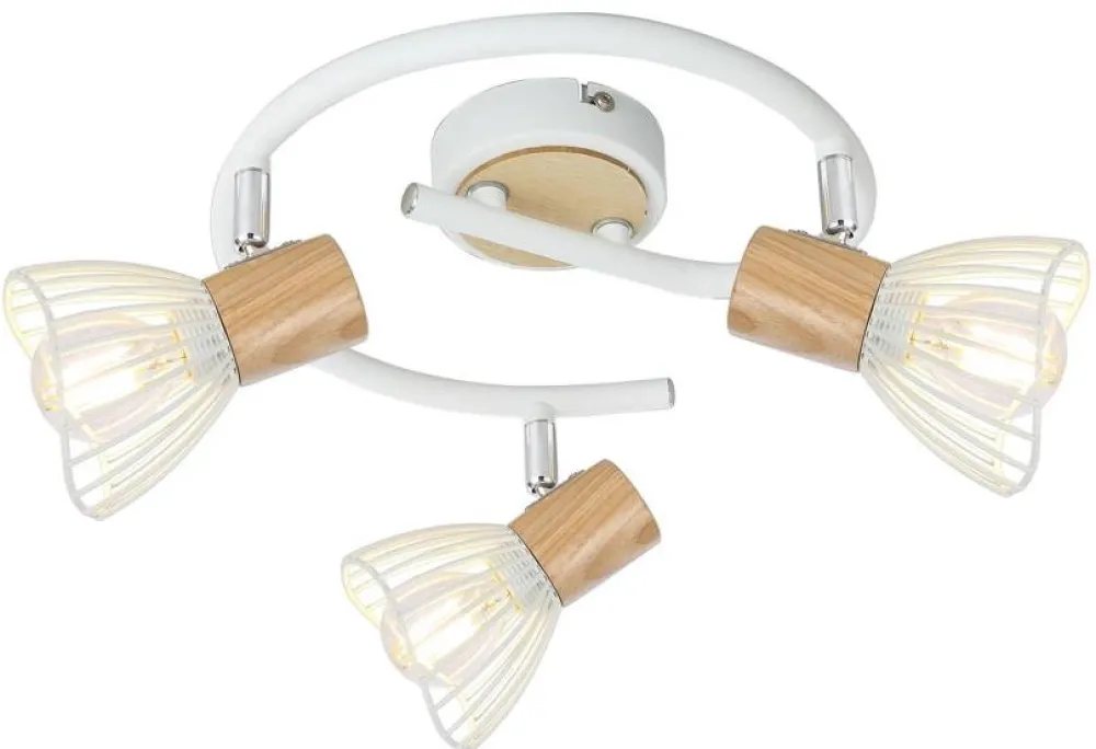 Oświetlenie Pokoju Dziecięcego|Oświetlenie Przedpokoju>Candellux Lighting Lampa sufitowa spirala 3X25W E14 biały drewno CHILE