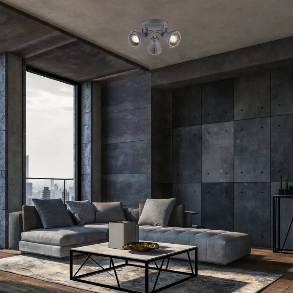 Oświetlenie Przedpokoju|Oświetlenie Sypialni>Candellux Lighting Lampa sufitowa szara regulowana 3xE14 Crodo