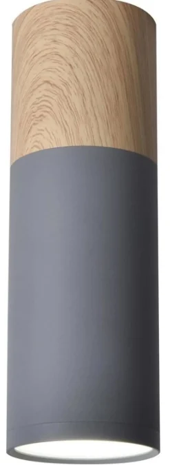 Lampy Sufitowe|Oświetlenie Przedpokoju>Candellux Lighting Lampa sufitowa szaro-drewniana 6,8x20cm Tuba