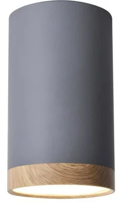 Oświetlenie Przedpokoju|Oświetlenie Łazienki>Candellux Lighting Lampa sufitowa szaro-drewniana 8,8x15cm Tuba