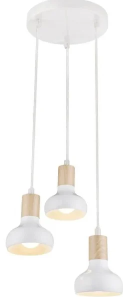 Oświetlenie Przedpokoju|Oświetlenie Jadalni>Candellux Lighting Lampa sufitowa wisząca biała na talerzu 3x40W Puerto