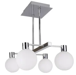 Oświetlenie Sypialni|Oświetlenie Kuchni>Candellux Lighting Lampa sufitowa wisząca chrom/biała 4 Maldus