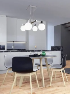 Oświetlenie Sypialni|Oświetlenie Kuchni>Candellux Lighting Lampa sufitowa wisząca chrom/biała 4 Maldus