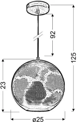 Oświetlenie Przedpokoju|Oświetlenie Jadalni></noscript>Candellux Lighting Lampa sufitowa wisząca Sfinks kula E27 ażurowy jasno brązowy