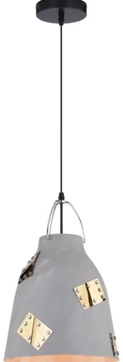 Oświetlenie Przedpokoju|Oświetlenie Jadalni>Candellux Lighting Lampa sufitowa wisząca 1X60W E27 szary + złoty PATCH