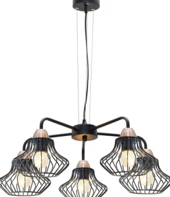 Oświetlenie Przedpokoju|Oświetlenie Jadalni>Candellux Lighting Lampa sufitowa wisząca 5x60W E27 czarny Alen