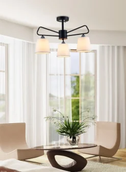 Oświetlenie Przedpokoju|Oświetlenie Jadalni>Ledea Lampa sufitowa żyrandol Morley czarny z białymi kloszami