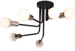 Oświetlenie Sypialni|Oświetlenie Salonu>Candellux Lighting Lampa sufitowa żyrandol stalowy czarno-złoty Spill