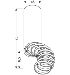 Oświetlenie Przedpokoju|Oświetlenie Jadalni></noscript>Candellux Lighting Lampa sufitowa złoty+czarny 6x20cm Tuba