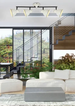 Oświetlenie Przedpokoju|Oświetlenie Jadalni></noscript>Candellux Lighting Lampa sufitowa Zumba czteropunktowa biało-czarna regulowana