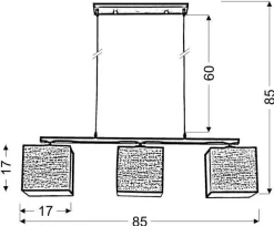Oświetlenie Przedpokoju|Oświetlenie Jadalni>Candellux Lighting Lampa wisząca biała + beżowy tkany abażur 3x40W Boho