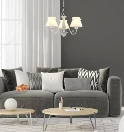 Oświetlenie Przedpokoju|Oświetlenie Jadalni>Candellux Lighting Lampa wisząca biała abażur z organzy 340W E27 Zefir Candellux