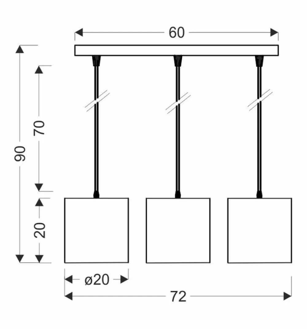 Oświetlenie Jadalni|Oświetlenie Kuchni>Candellux Lighting Lampa wisząca biała listwa 3xE27 Atlanta