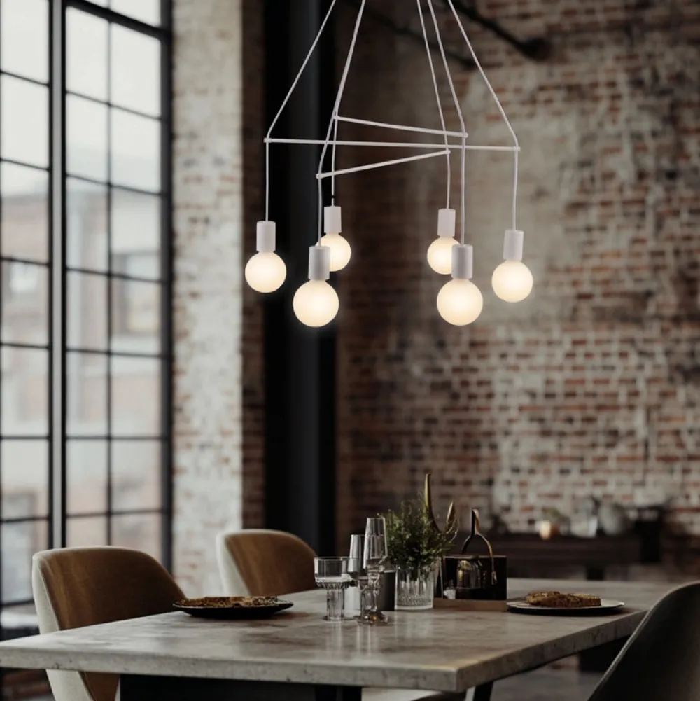 Oświetlenie Jadalni|Oświetlenie Kuchni>Candellux Lighting Lampa wisząca biała matowa 6xE27 dwuobwodowa Alto