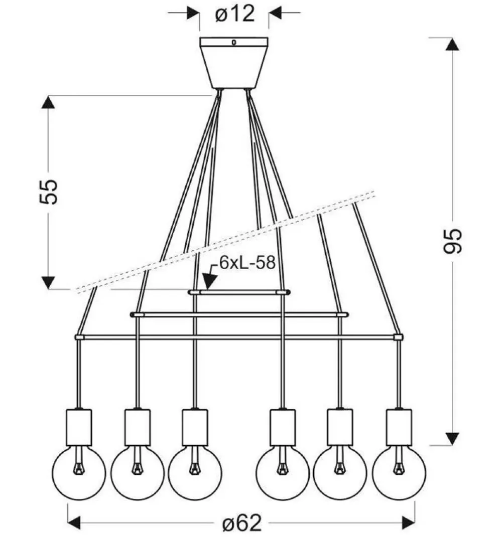 Oświetlenie Jadalni|Oświetlenie Kuchni>Candellux Lighting Lampa wisząca biała matowa 6xE27 dwuobwodowa Alto