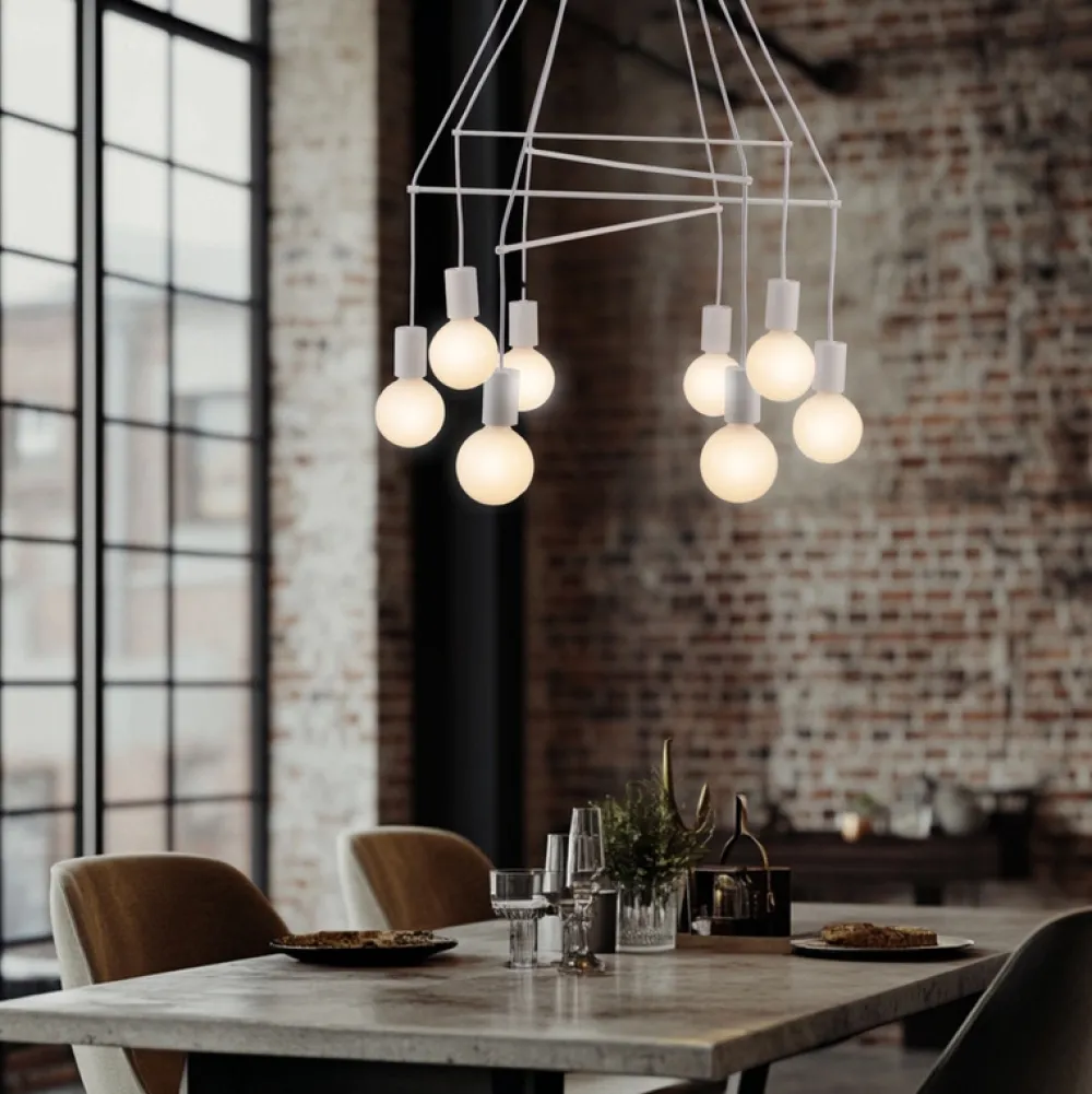 Oświetlenie Jadalni|Oświetlenie Kuchni>Candellux Lighting Lampa wisząca biała matowa 8xE27 dwuobwodowa Alto