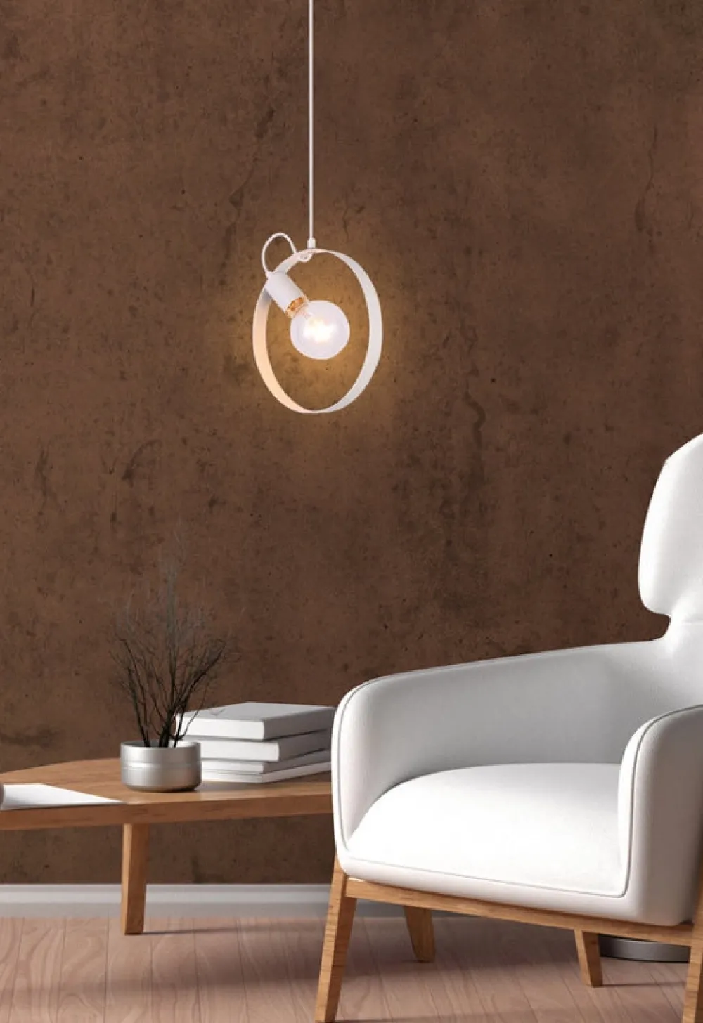 Oświetlenie Jadalni|Oświetlenie Sypialni>Ledea Lampa wisząca biała metalowa Nexo