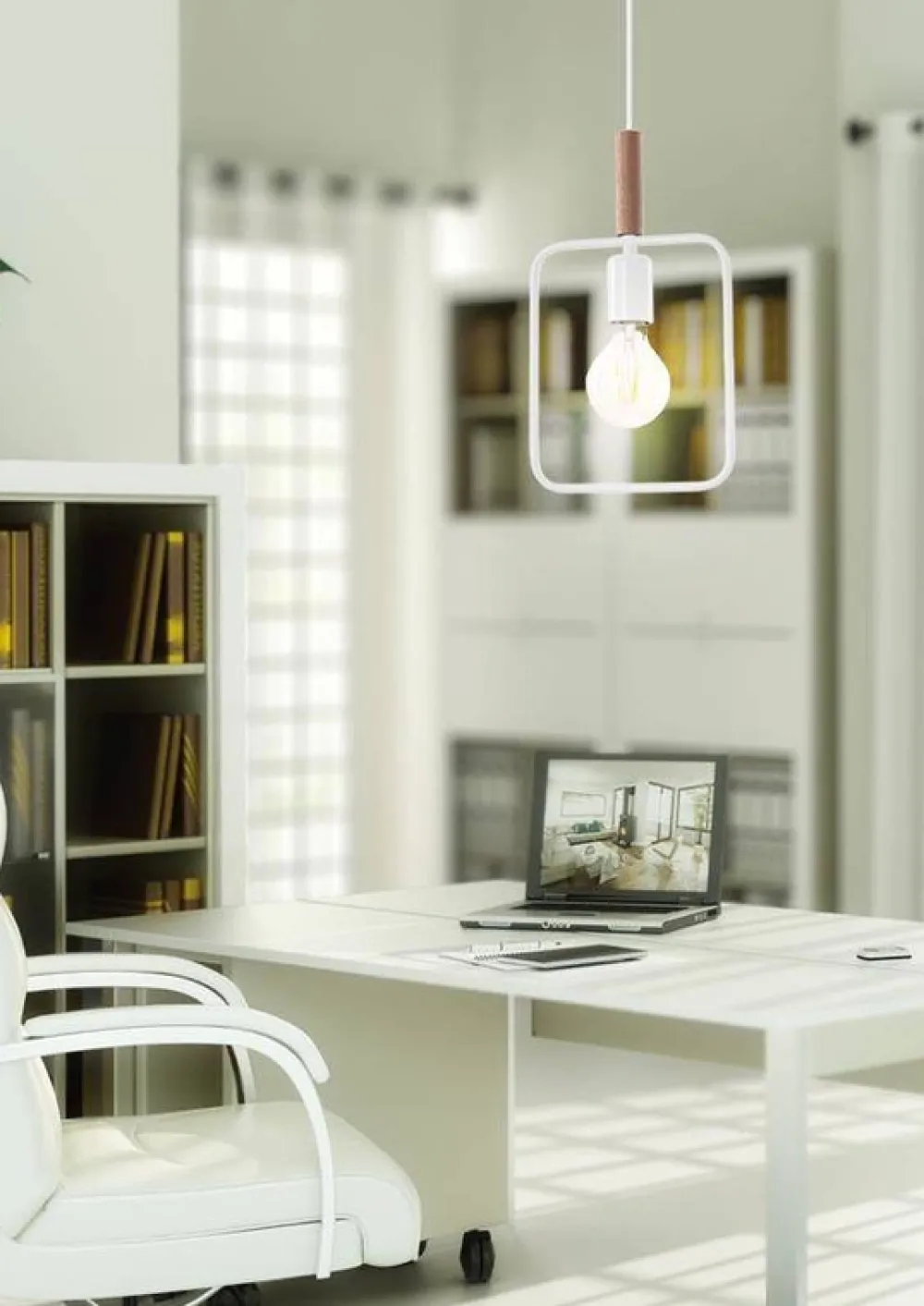 Oświetlenie Jadalni|Oświetlenie Kuchni>Candellux Lighting Lampa wisząca biała regulowana wysokość 60W E27 Frame