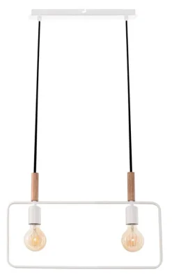 Lampy Wiszące|Oświetlenie Jadalni>Candellux Lighting Lampa wisząca biała regulowana wysokość 2x60W E27 Frame