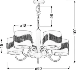 Oświetlenie Jadalni|Oświetlenie Sypialni>Candellux Lighting Lampa wisząca biała z koralikami żyrandol 5xE27 Antonio