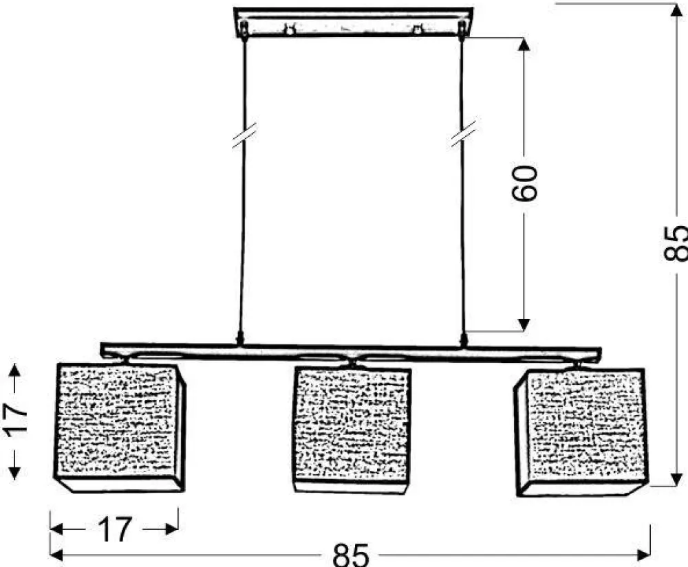 Oświetlenie Przedpokoju|Oświetlenie Jadalni>Candellux Lighting Lampa wisząca biała z lnianym abażurem 3x40W E27 Boho