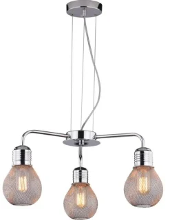 Oświetlenie Jadalni|Oświetlenie Sypialni>Candellux Lighting Lampa wisząca chrom druciany klosz 3x60W regulacja Gliva