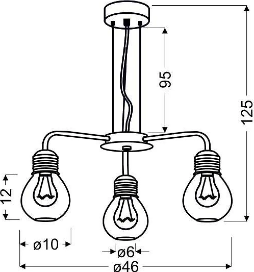 Oświetlenie Jadalni|Oświetlenie Sypialni>Candellux Lighting Lampa wisząca chrom druciany klosz 3x60W regulacja Gliva