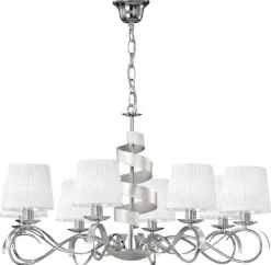 Oświetlenie Jadalni|Oświetlenie Sypialni>Candellux Lighting Lampa wisząca chrom 8xE14 żyrandol Decanis