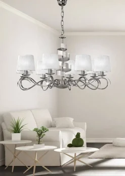 Oświetlenie Jadalni|Oświetlenie Sypialni>Candellux Lighting Lampa wisząca chrom 8xE14 żyrandol Decanis