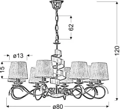 Oświetlenie Jadalni|Oświetlenie Sypialni></noscript>Candellux Lighting Lampa wisząca chrom 8xE14 żyrandol Decanis
