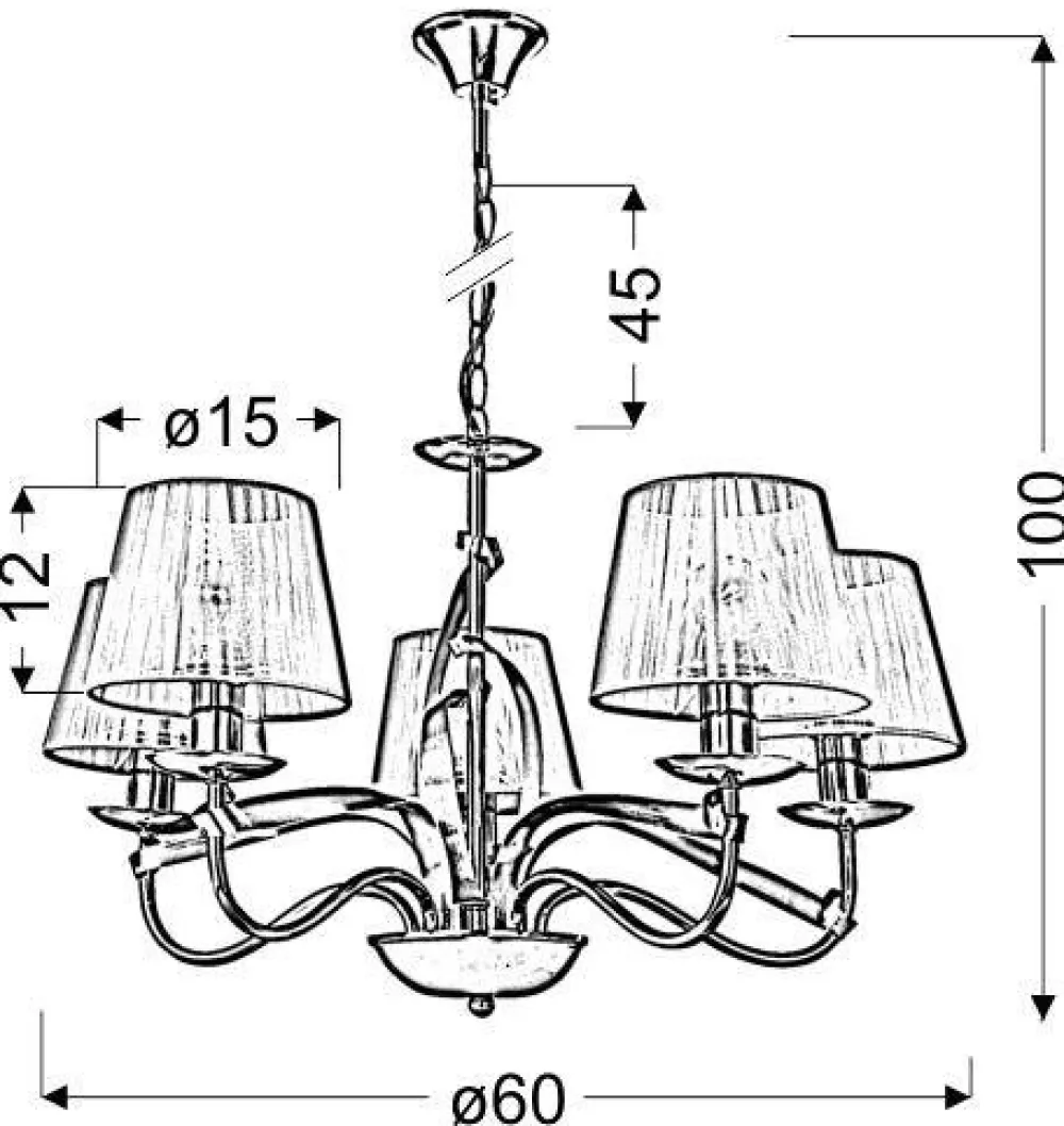 Oświetlenie Jadalni|Oświetlenie Sypialni>Candellux Lighting Lampa wisząca chrom złota wstęga 5xE14 DIJA
