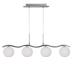 Oświetlenie Przedpokoju|Oświetlenie Jadalni>Candellux Lighting Lampa wisząca chrom/biała kula 4 Ramon
