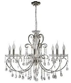 Oświetlenie Jadalni|Oświetlenie Salonu>Candellux Lighting Lampa wisząca chromowa z kryształami żyrandol 8x40W Aurora Candellux