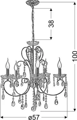 Oświetlenie Jadalni|Oświetlenie Salonu>Candellux Lighting Lampa wisząca chromowa z kryształami żyrandol 5x40W Aurora Candellux