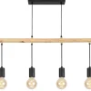 Oświetlenie Jadalni|Oświetlenie Kuchni>Candellux Lighting Lampa wisząca czarna + drewno 4x60W Izzy