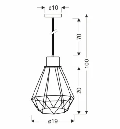 Oświetlenie Jadalni|Oświetlenie Kuchni>Candellux Lighting Lampa wisząca czarna + patyna druciany klosz Primo