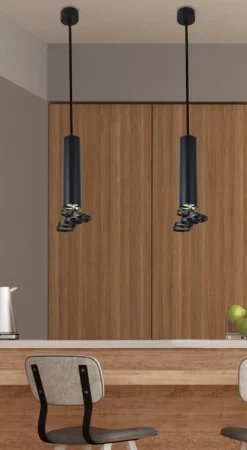 Oświetlenie Jadalni|Oświetlenie Kuchni>Candellux Lighting Lampa wisząca czarna + pierścienie Tuba