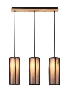 Oświetlenie Jadalni|Oświetlenie Kuchni>Ledea Lampa wisząca czarna drewniana 3xE27 Kioto