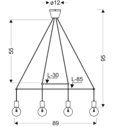 Oświetlenie Jadalni|Oświetlenie Kuchni>Candellux Lighting Lampa wisząca czarna mat 4xE27 Alto