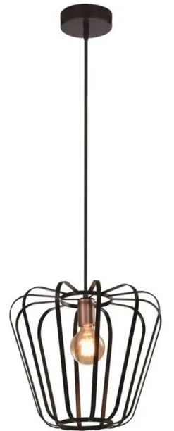 Oświetlenie Przedpokoju|Oświetlenie Jadalni>Candellux Lighting Lampa wisząca czarna metalowa loft 40W E27 Jonas