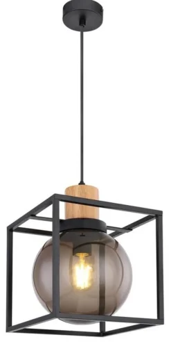 Oświetlenie Przedpokoju|Oświetlenie Jadalni>Candellux Lighting Lampa wisząca czarna metalowa dymiona Retro 2