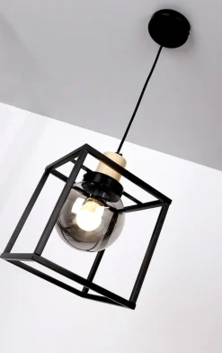 Oświetlenie Przedpokoju|Oświetlenie Jadalni>Candellux Lighting Lampa wisząca czarna metalowa dymiona Retro 2